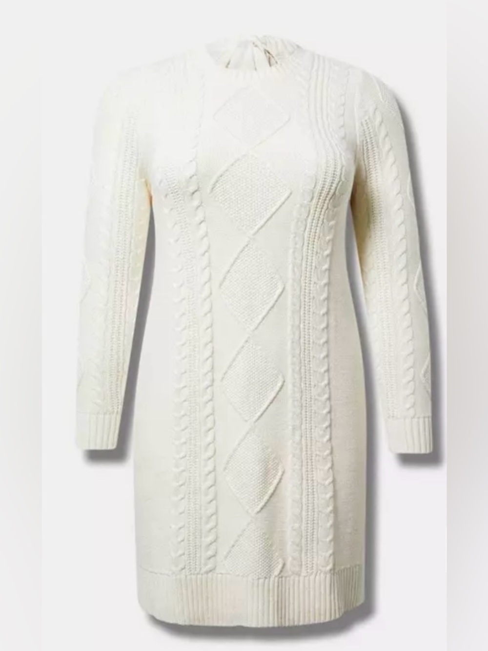Torrid Whisper White Cable Knit Sweater Dress Size 5X NWT